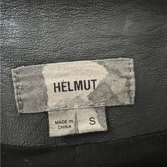 Helmet Lang Black Lamb Leather and Cotton Bomber Sz S Small - Picture 6 of 8